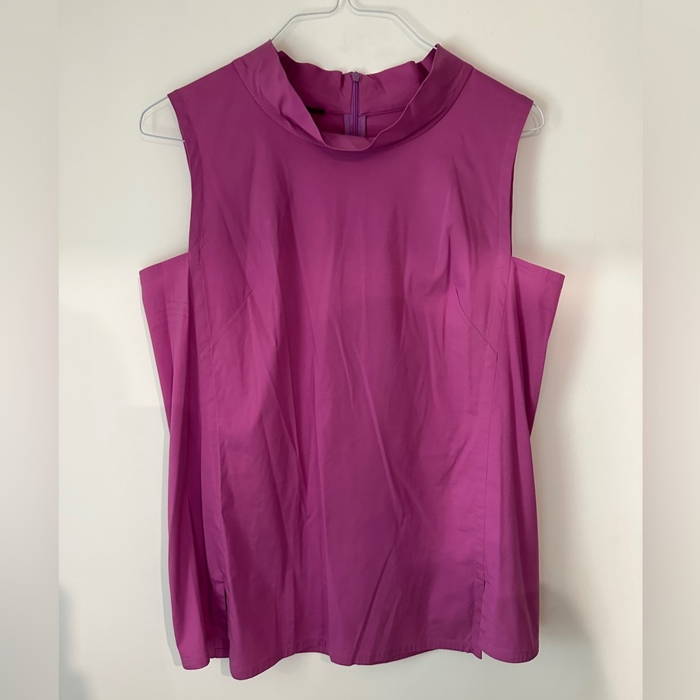 Lafayette 148 New York Fuchsia‎ Sleeveless Blouse SIZE 8